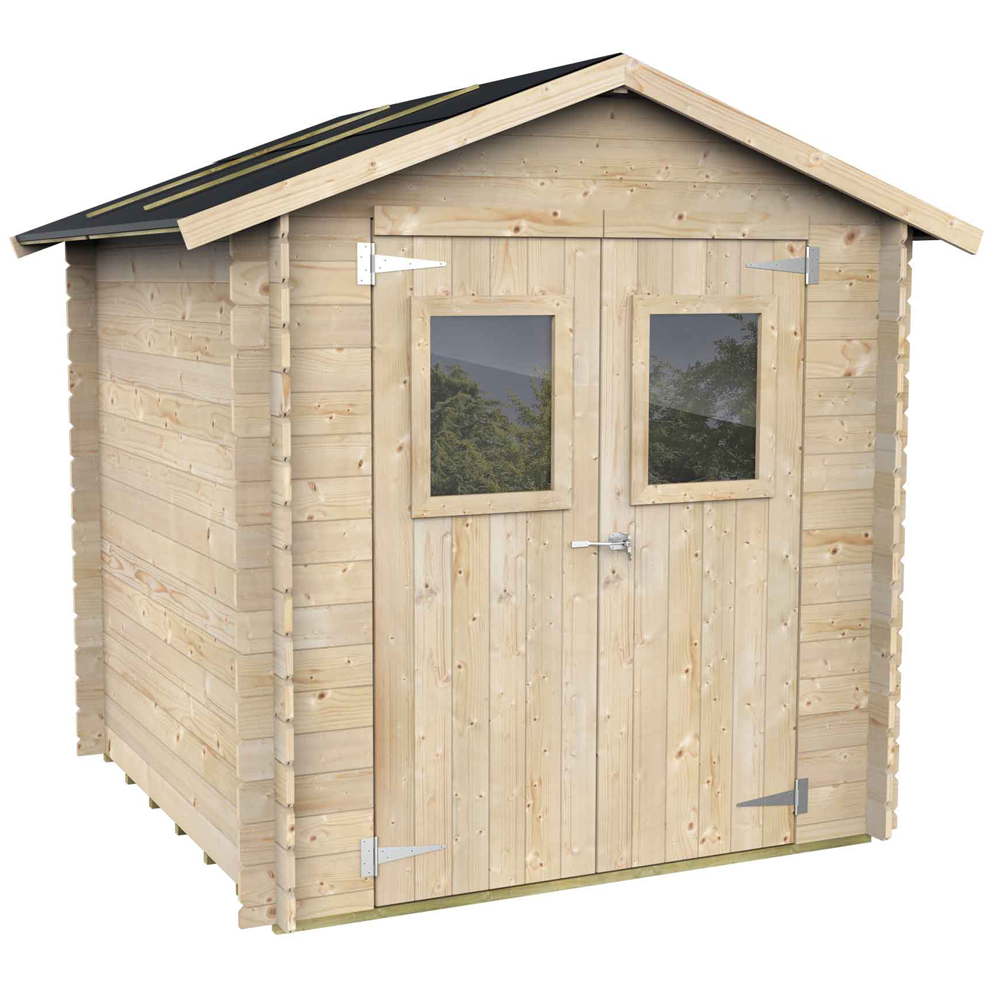 alce hobby 198x198 abri de jardin en bois avec fenêtres et porte à double battant 198x198x215 cm