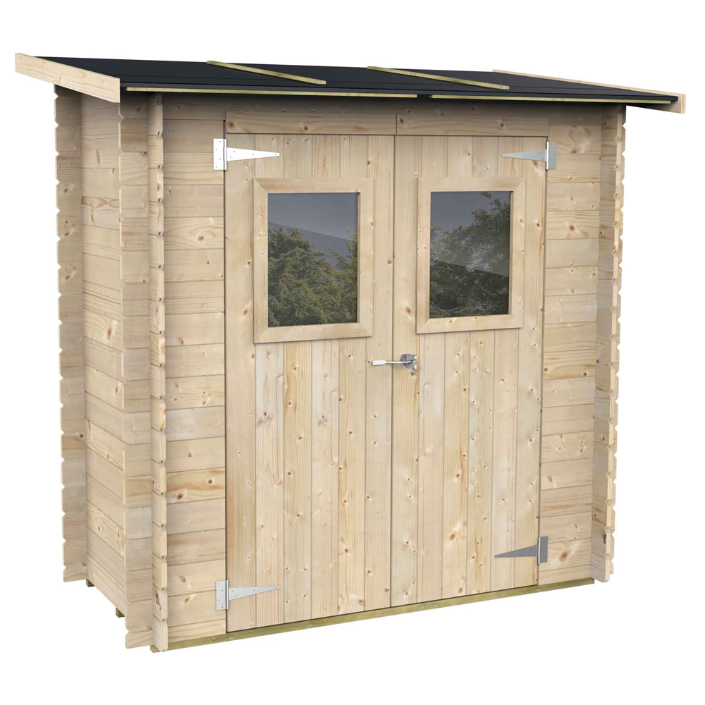 alce hobby 198x98 abri de jardin en bois avec fenêtres à l'avant 198x98x197 cm