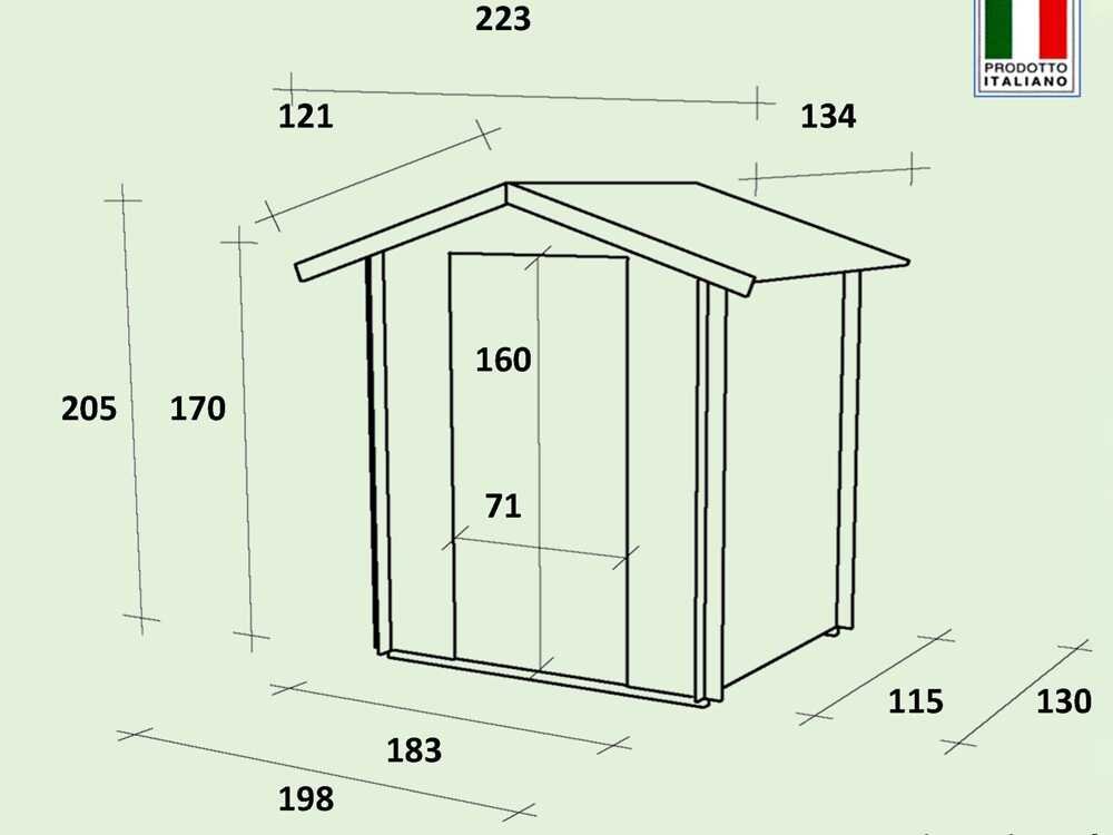 alce livia 198x130 mélèze abri de jardin en bois avec fenêtre frontale 198x130x205 cm alce livia 198x130 mélèze abri de jardin en bois avec fenêtre frontale 198x130x205 cm