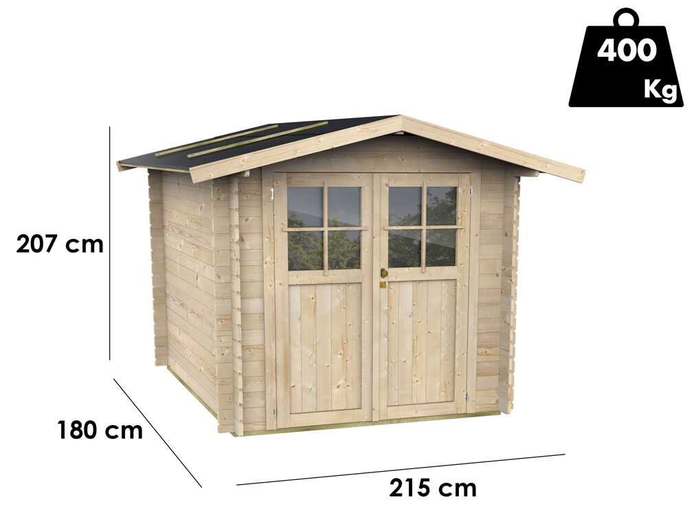 alce opera 215x180 abri de jardin à bois avec fenêtres et porte à double battant 215x180x207 cm alce opera 215x180 abri de jardin à bois avec fenêtres et porte à double battant 215x180x207 cm