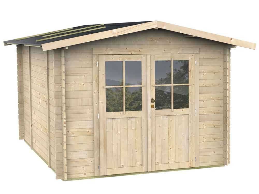 alce opera 250x250 abri de jardin à bois avec fenêtres et porte à double battant 250x250x207 cm alce opera 250x250 abri de jardin à bois avec fenêtres et porte à double battant 250x250x207 cm