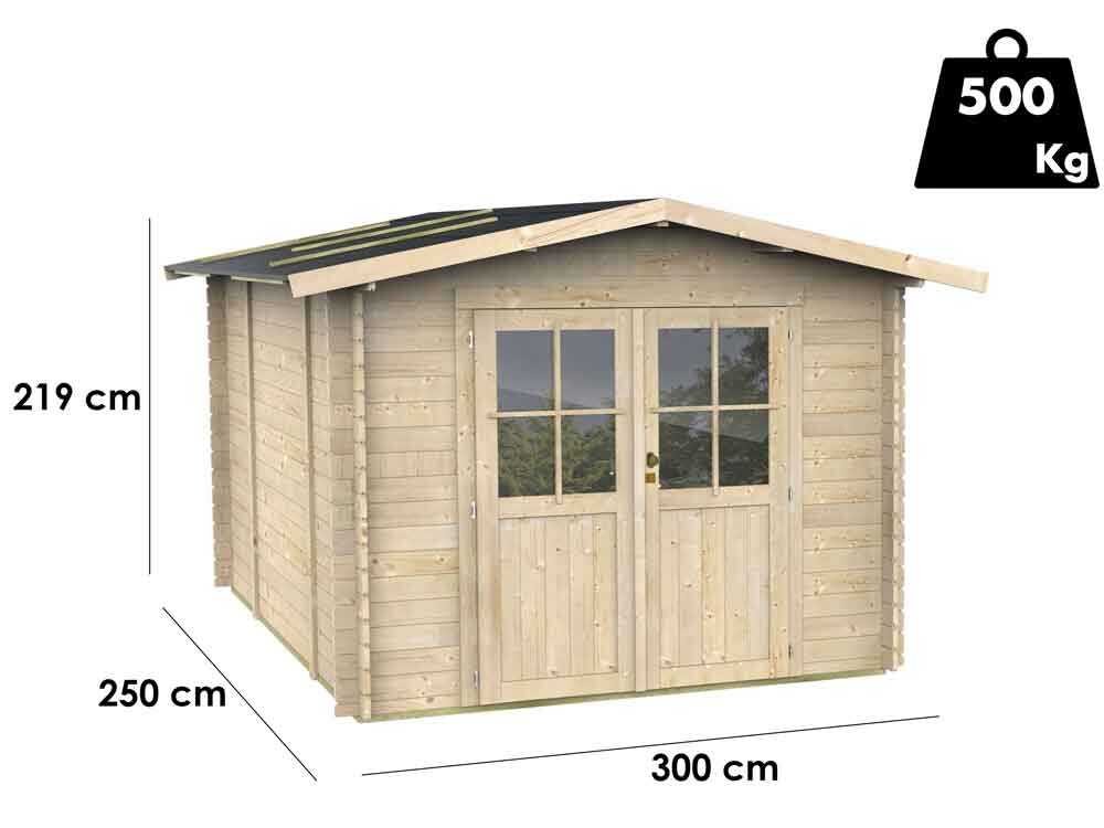 alce opera 300x250 abri de jardin à bois avec fenêtres et porte à double battant 300x250x219 cm alce opera 300x250 abri de jardin à bois avec fenêtres et porte à double battant 300x250x219 cm