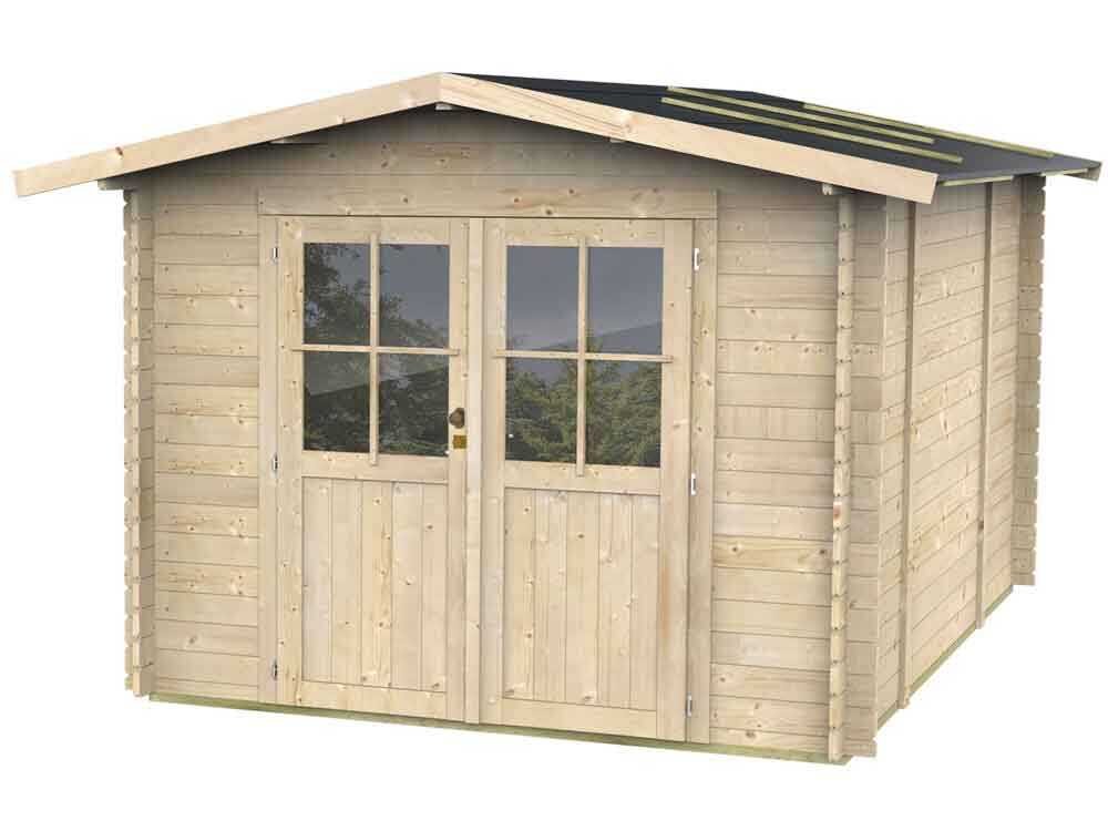 alce opera 300x250 abri de jardin à bois avec fenêtres et porte à double battant 300x250x219 cm alce opera 300x250 abri de jardin à bois avec fenêtres et porte à double battant 300x250x219 cm