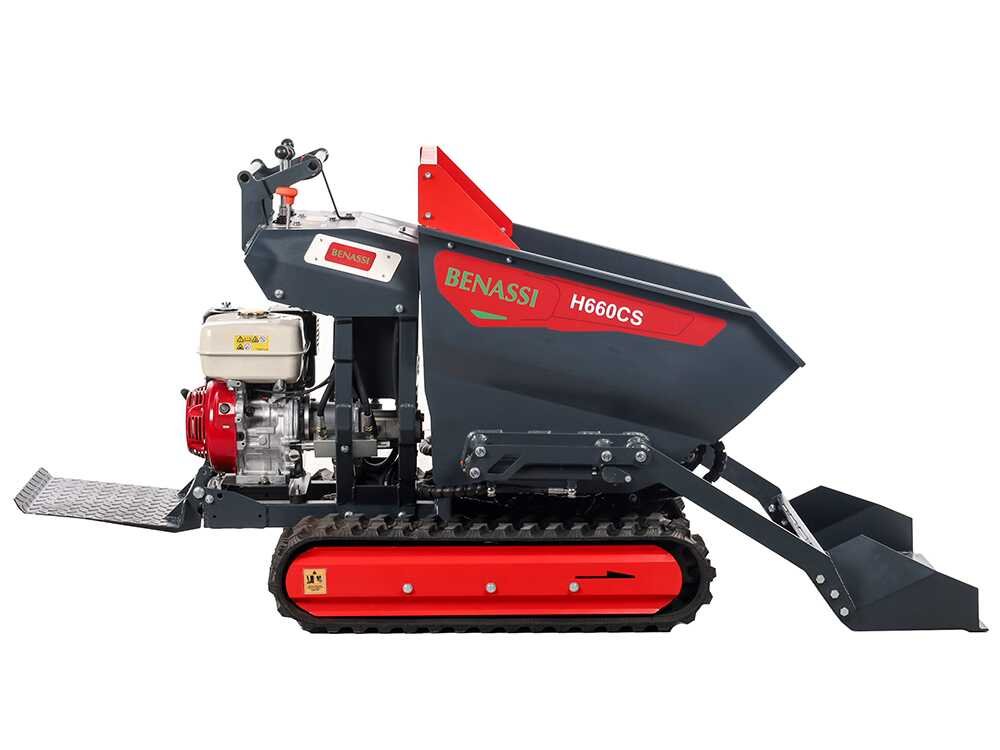 benassi h660cs brouette à moteur sur chenilles caisson dumper hydraulique avec pelle capacité charge 600kg benassi h660cs brouette à moteur sur chenilles caisson dumper hydraulique avec pelle capacité charge 600kg