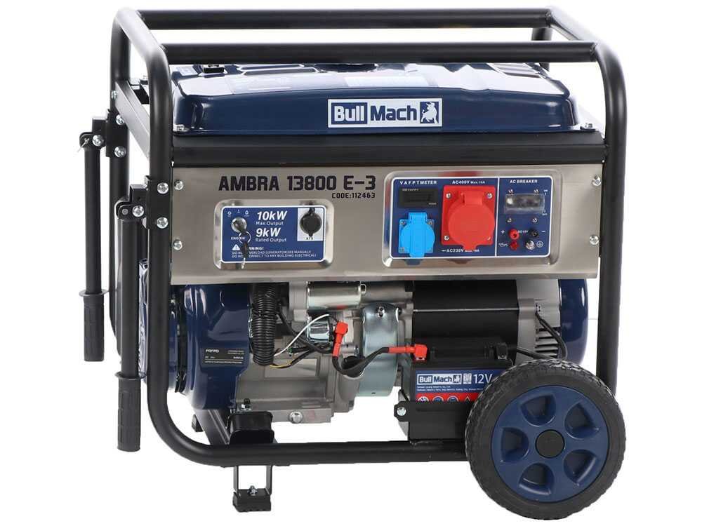 bullmach ambra 13800 e 3 groupe électrogène sur chariot à essence avec avr 10 kw continue 9 kw triphasé + ats bullmach ambra 13800 e 3 groupe électrogène sur chariot à essence avec avr 10 kw continue 9 kw triphasé + ats