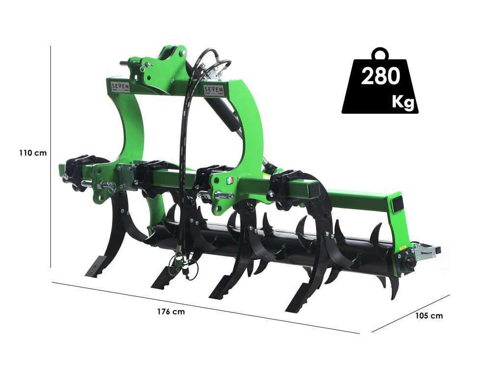 décompacteur agricole seven italy big à 4 dents 160 cm rouleau hydraulique décompacteur agricole seven italy big à 4 dents 160 cm rouleau hydraulique