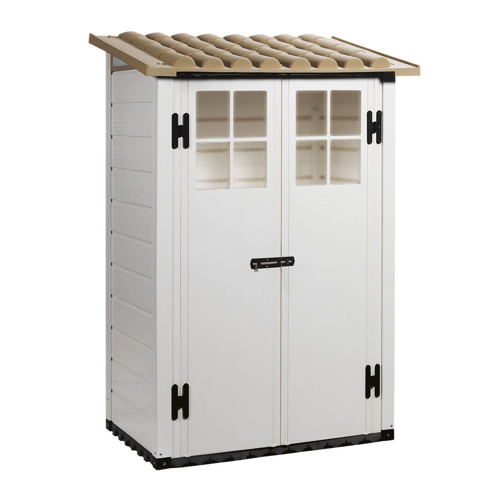 garofalo tuscany evo 100 abri de jardin avec fenêtres et porte à double battant 122