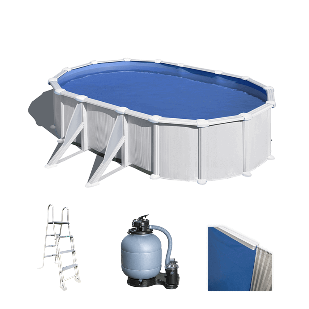 gre atlantis ovale 500x300x132cm piscine hors sol en acier
