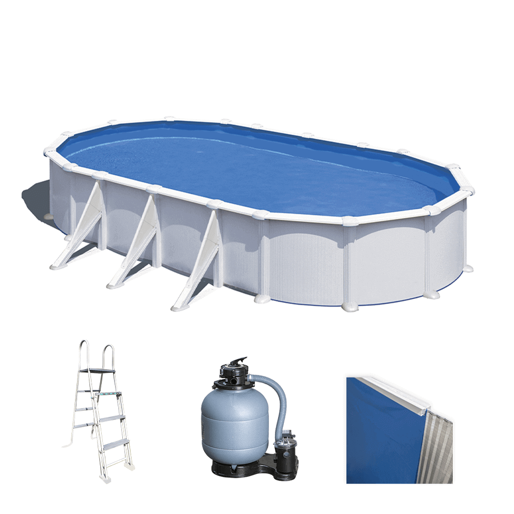 gre atlantis ovale 730 x 375 x 132 cm piscine hors sol en acier