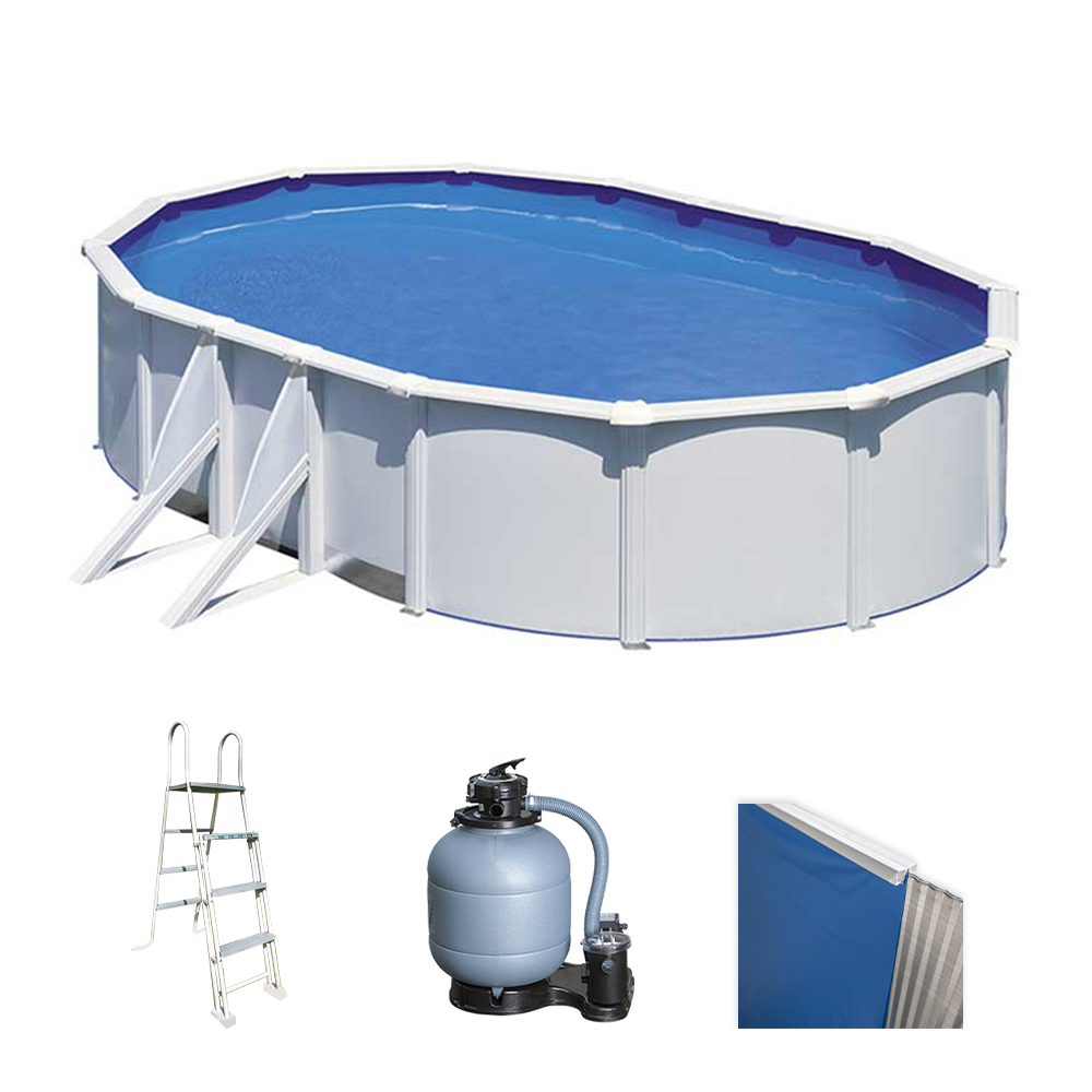 gre fidji ovale 610x375x120cm piscine hors sol en acier
