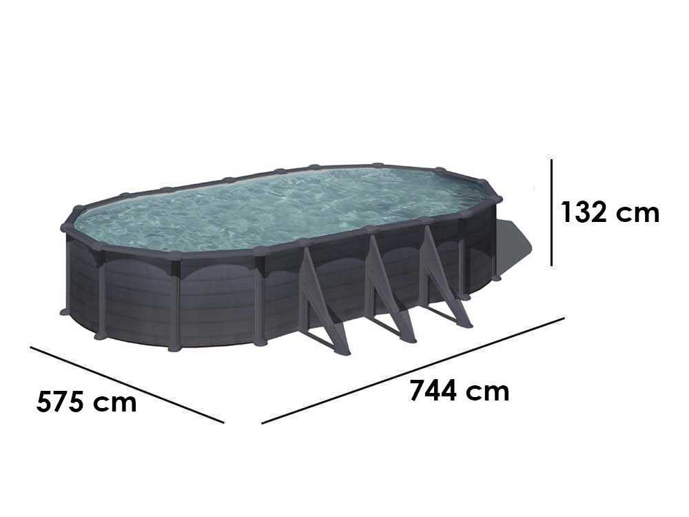 gre granada ovale 730x375x132cm piscine hors sol en acier gre granada ovale 730x375x132cm piscine hors sol en acier