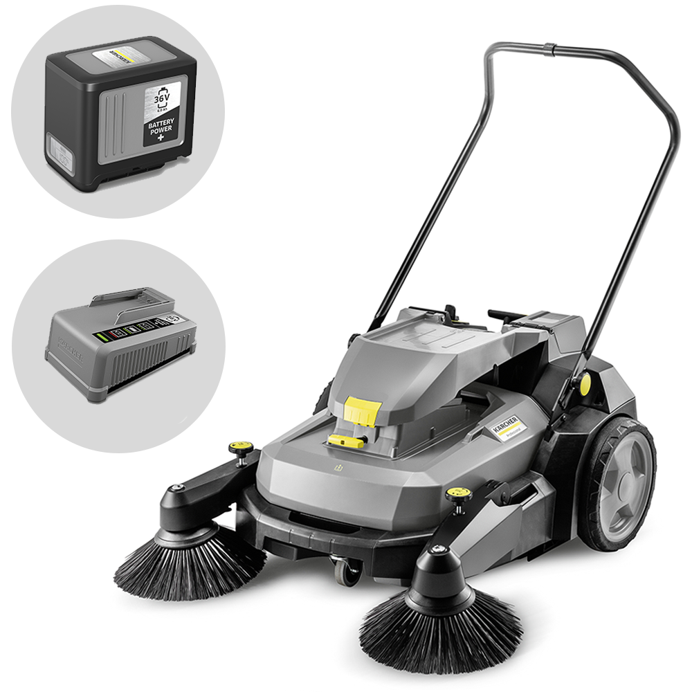 karcher km 70/30 c bp 2sb balayeuse à batterie avec bac de ramassage 36 v 6 ah