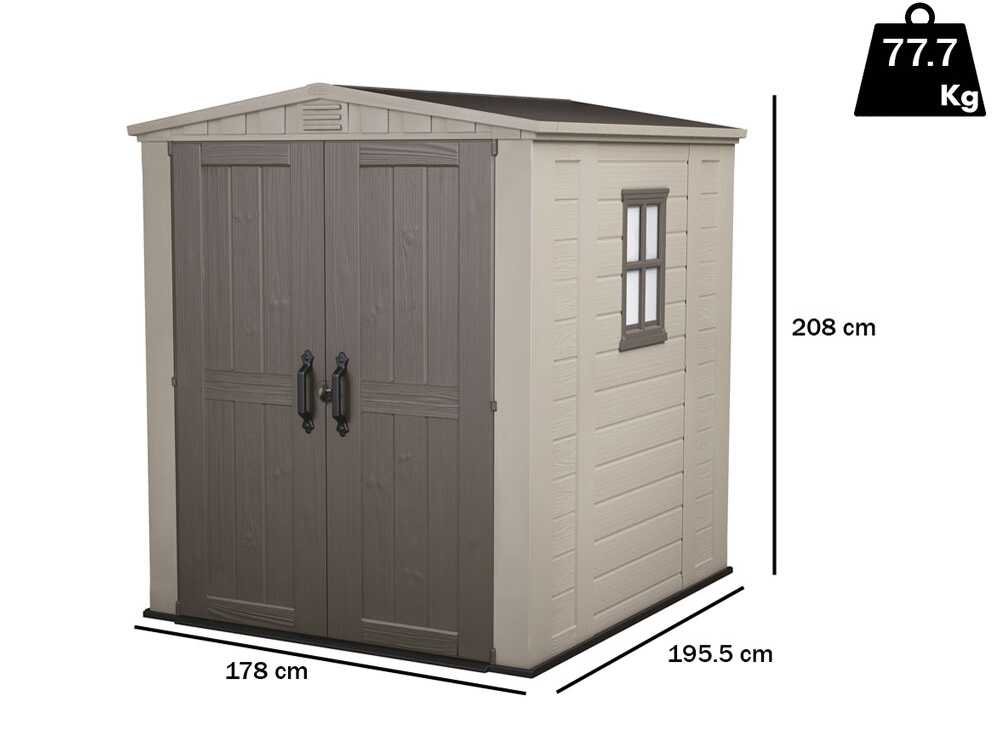 keter factor beige abri de jardin avec fenêtre latérale 178x195.5x208 cm keter factor beige abri de jardin avec fenêtre latérale 178x195.5x208 cm