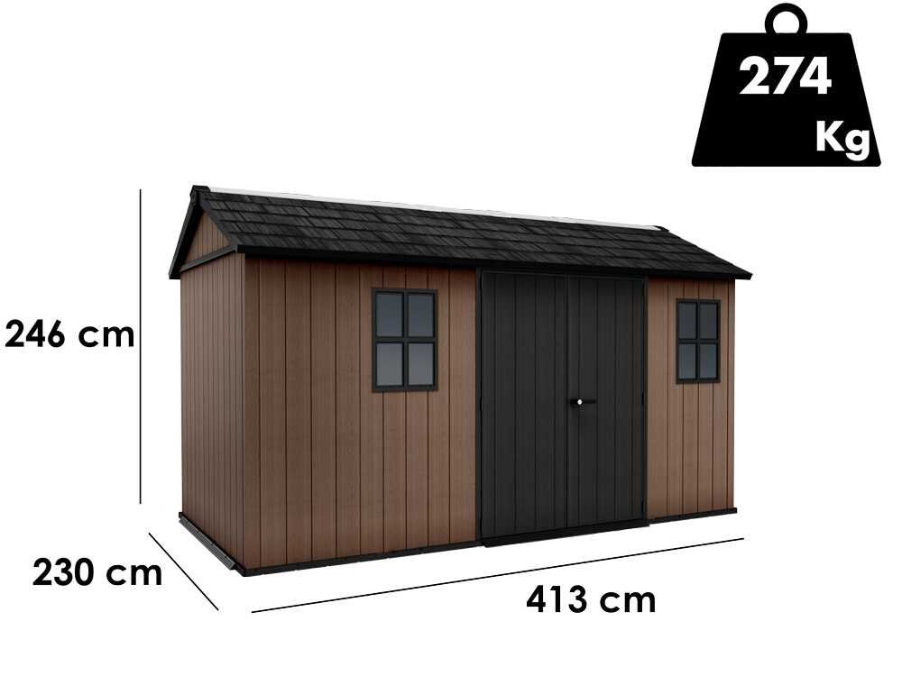 keter newton plus 7513/1375 abri de jardin avec double porte et fenêtres 230 x 413 x 246 cm keter newton plus 7513/1375 abri de jardin avec double porte et fenêtres 230 x 413 x 246 cm