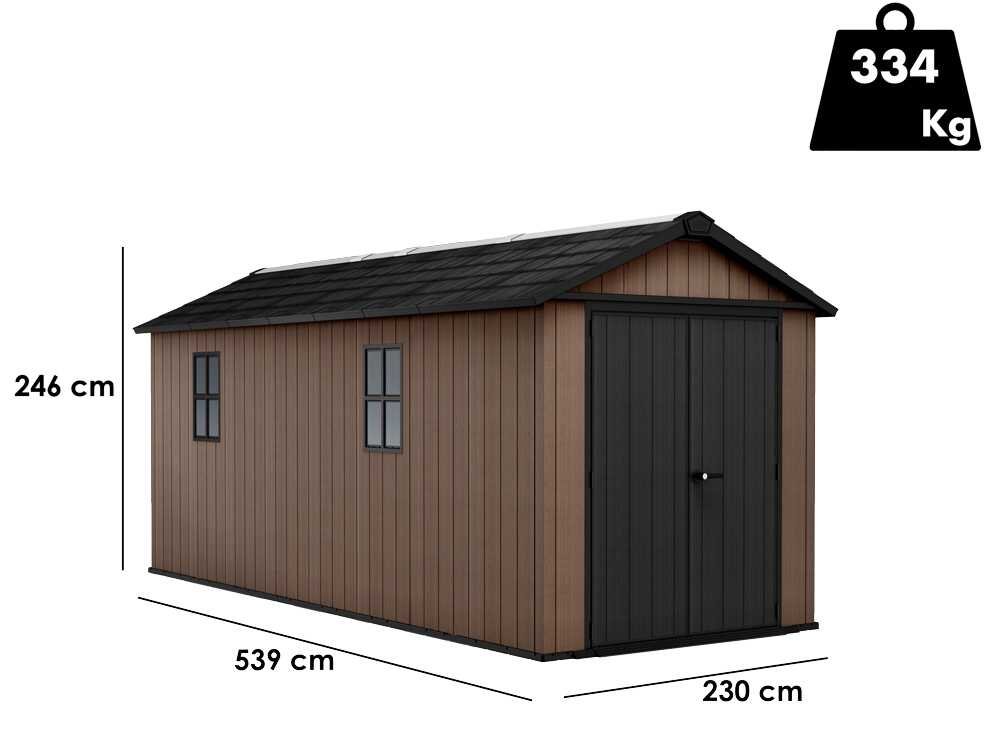 keter newton plus 7517/1775 abri de jardin avec porte à double battant et fenêtres 230 x 539 x 246 cm keter newton plus 7517/1775 abri de jardin avec porte à double battant et fenêtres 230 x 539 x 246 cm
