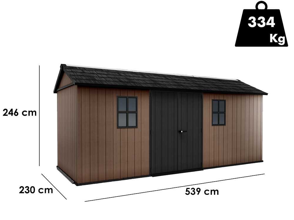 keter newton plus 7517/1775 abri de jardin avec porte à double battant et fenêtres 230 x 539 x 246 cm keter newton plus 7517/1775 abri de jardin avec porte à double battant et fenêtres 230 x 539 x 246 cm