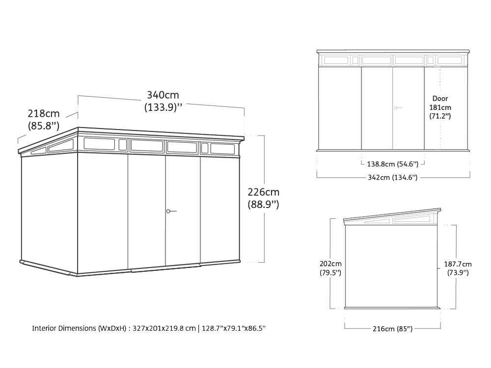 keter signature venetian 11x7 abri de jardin avec porte à double battant 340x218x226 cm keter signature venetian 11x7 abri de jardin avec porte à double battant 340x218x226 cm