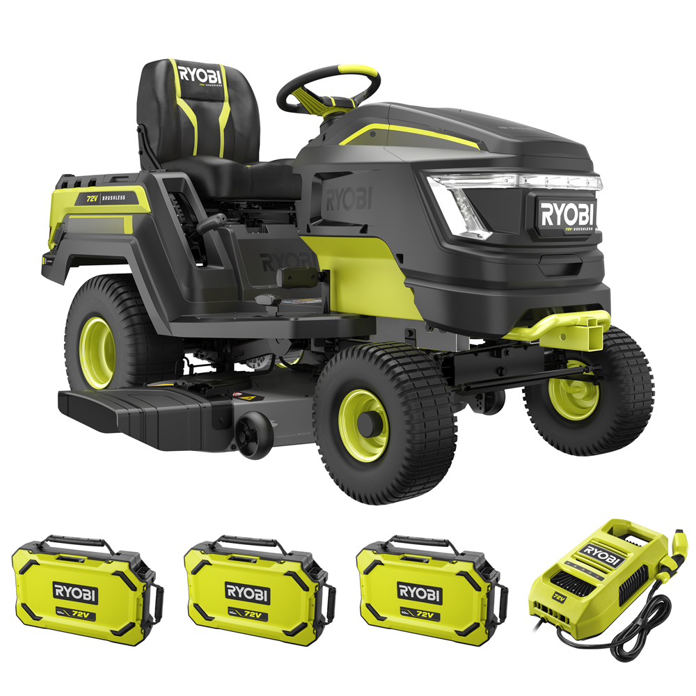 ryobi ry72tmx117 310 tracteur tondeuse à batterie 72v / 3x10ah